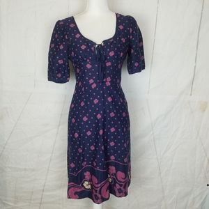 Anthropologie Maeve blue and pink Floral dress